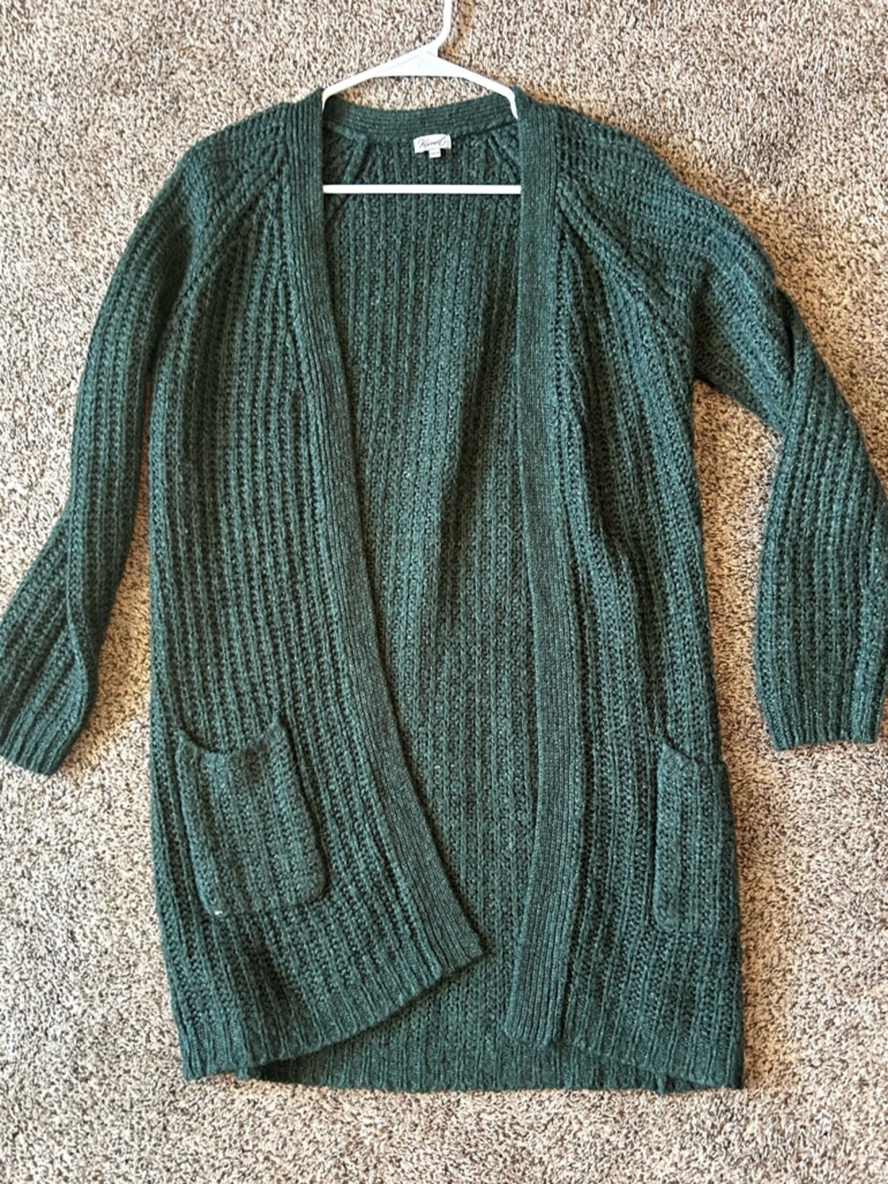 Kismet Green Long Knit Cardigan